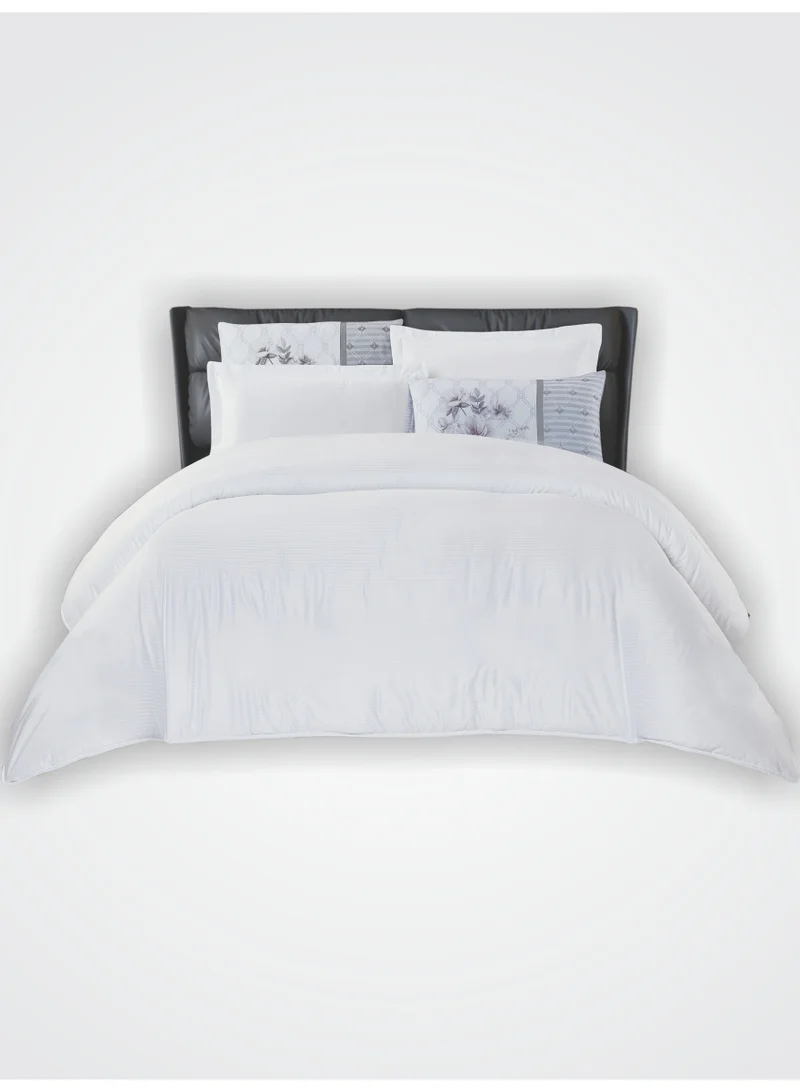 Donetella Duvet Set 4-Pcs Single Size Striped Microfiber Bed Set With 1 Duvet Cover Fits -100 x 200cm- 1 Fitted Sheet 1 PillowSham And 1 Pillowcases(Without Filler)