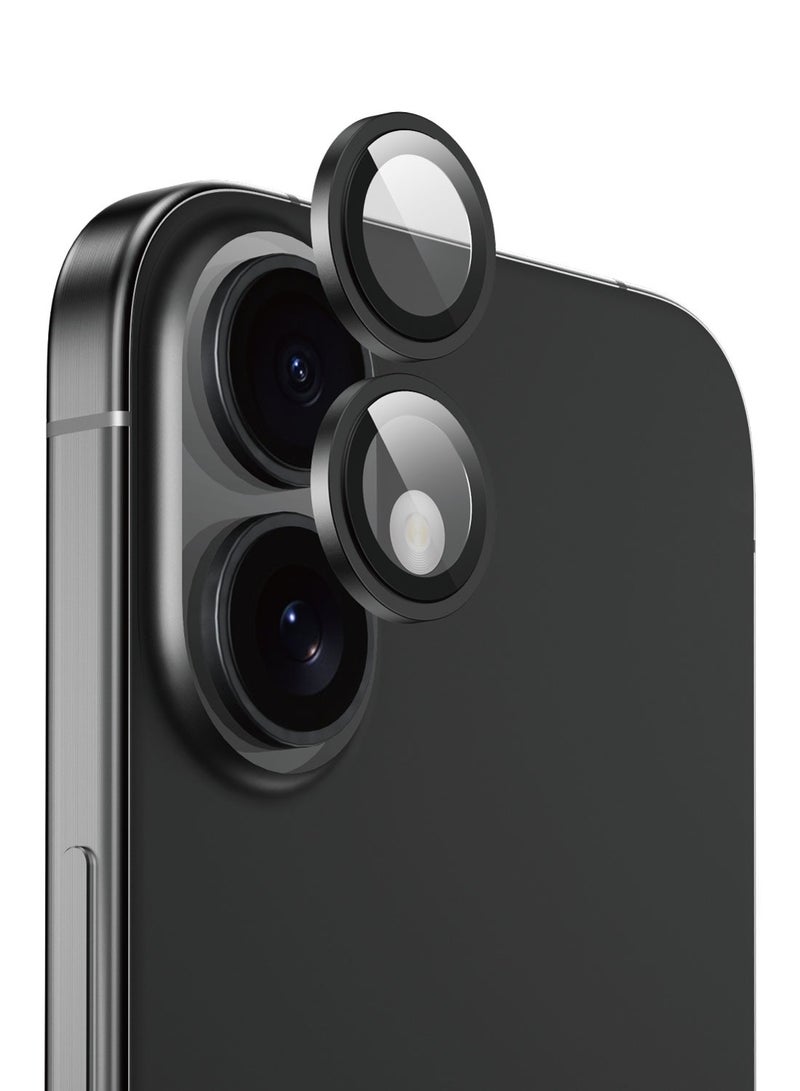 GREEN LION iPhone 16/16 Plus HD Plus Camera Lens / Anti Fingerprint / Anti-Glare Coating / Anti Scratch / Water Resistant / Nano Absorption / HD Clarity / Shatter Protection / Innovative Design - Black - Image 1