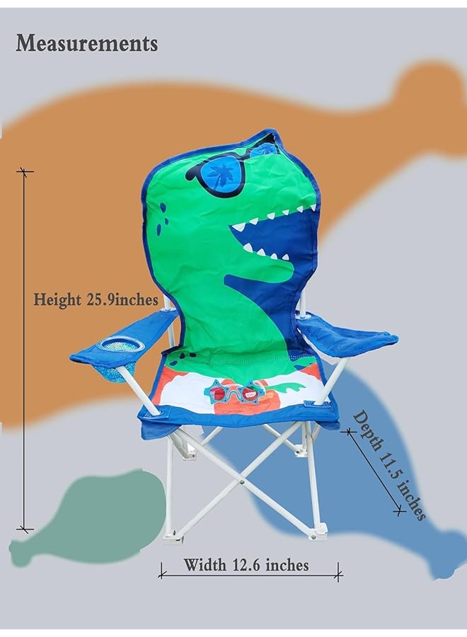 Oasisgalore Portable Foldable Camping Chair for Kids Children 3 10 Beach/Lawn Chair with Cup Holder Tote Bag 60 Kg Capacity  - Image 3