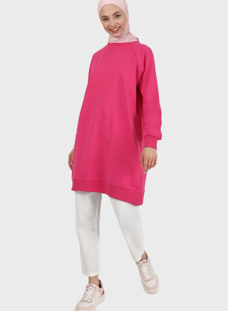 Refka by modanisa Cuffed Sleeve Sweatshirt