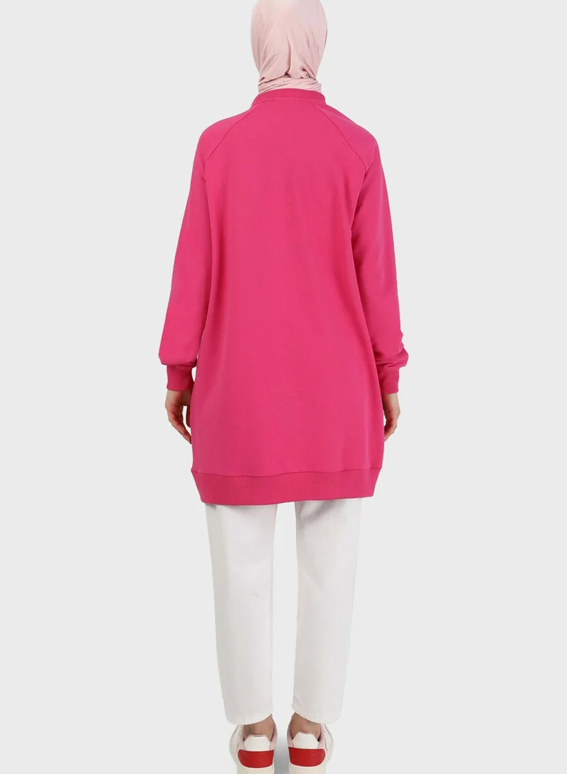 Refka by modanisa Cuffed Sleeve Sweatshirt