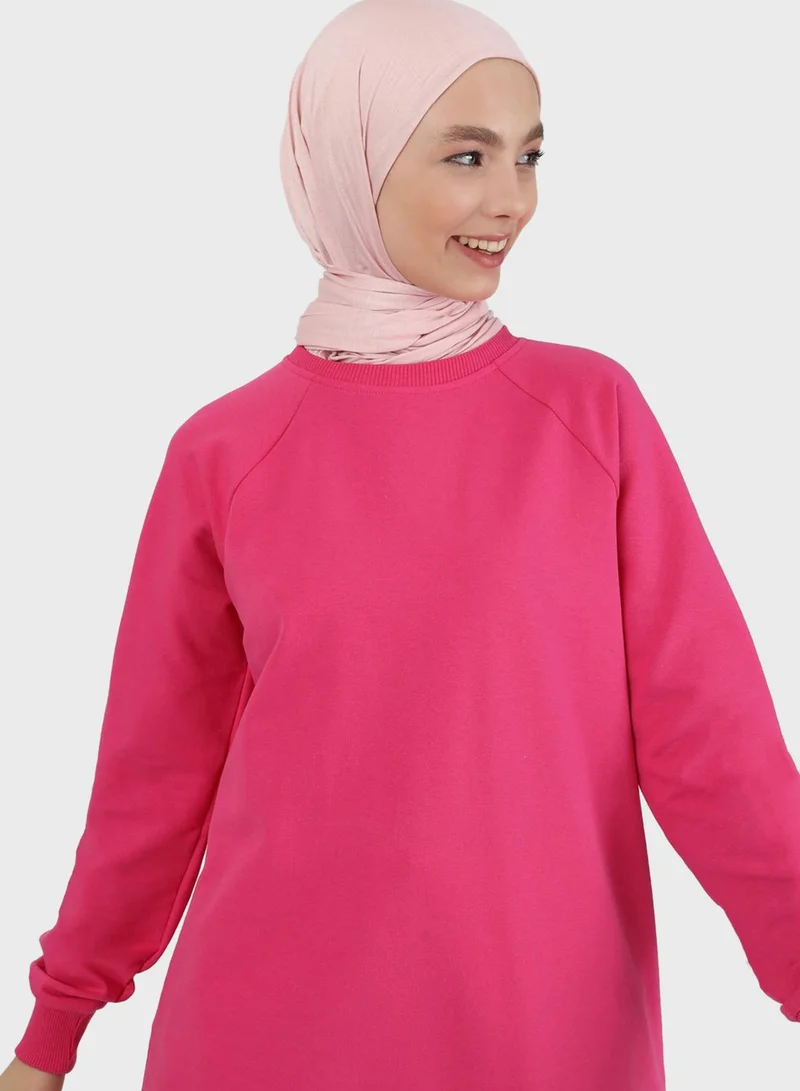 Refka by modanisa Cuffed Sleeve Sweatshirt