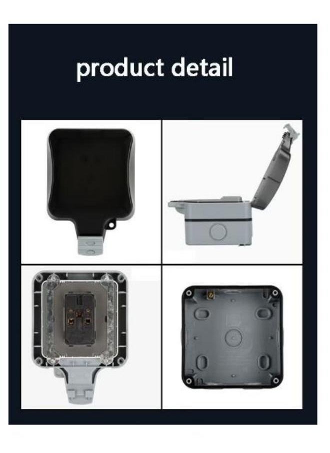 Generic - Electrical Sockets Switching Power Socket Socket With Indicator Light Weatherproof Outdoor Socket Outdoor Socket Waterproofing Ip66 Switched Socket Covers 13a Outdoor Wall Socket  Grey ﻿ - Image 1