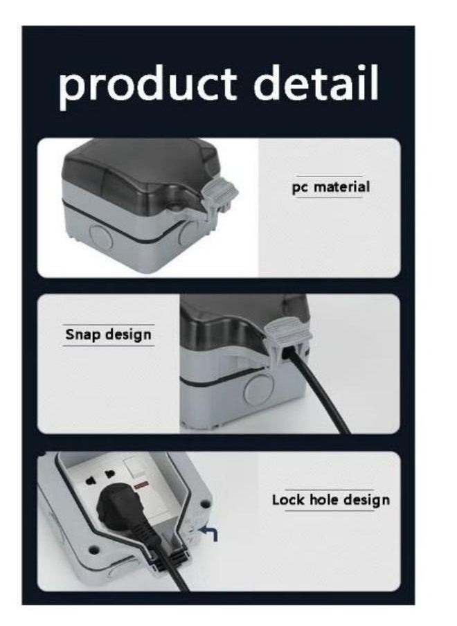 Generic - Electrical Sockets Switching Power Socket Socket With Indicator Light Weatherproof Outdoor Socket Outdoor Socket Waterproofing Ip66 Switched Socket Covers 13a Outdoor Wall Socket  Grey ﻿ - Image 1