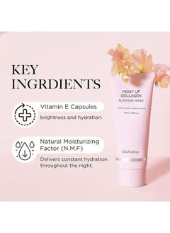 elishacoy Moist Up Collagen Sleeping Mask, Overnight Sleeping Face Mask, Face Gel Cream Moisturizer with Vitamin E and Niacinamide, Moisturizing, Anti-Aging, Radiance Care, 50ml / 1.69 fl.oz  - Image 2