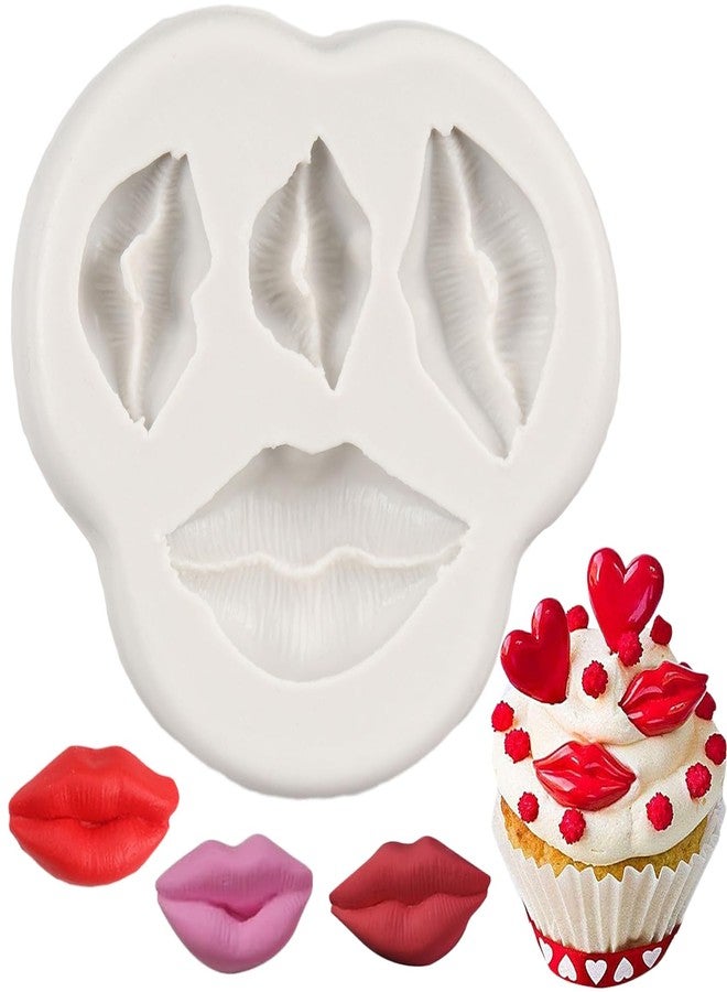 QDMOLDS قالب سيليكون على شكل شفاه من مجموعة QDMOLDS Kiss لتزيين الكيك والكب كيك والشوكولاتة والطين البوليمري وعجينة السكر - Image 1