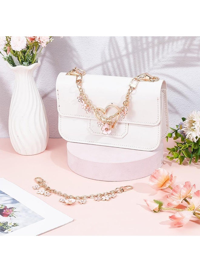 Quantum 2 PCS Purse Replacement Chains, DIY Heavy Chunky Aluminum Metal Chain, Short Chain Straps Enamel Flower Charm Purse Handle Extender Decorative - Image 5