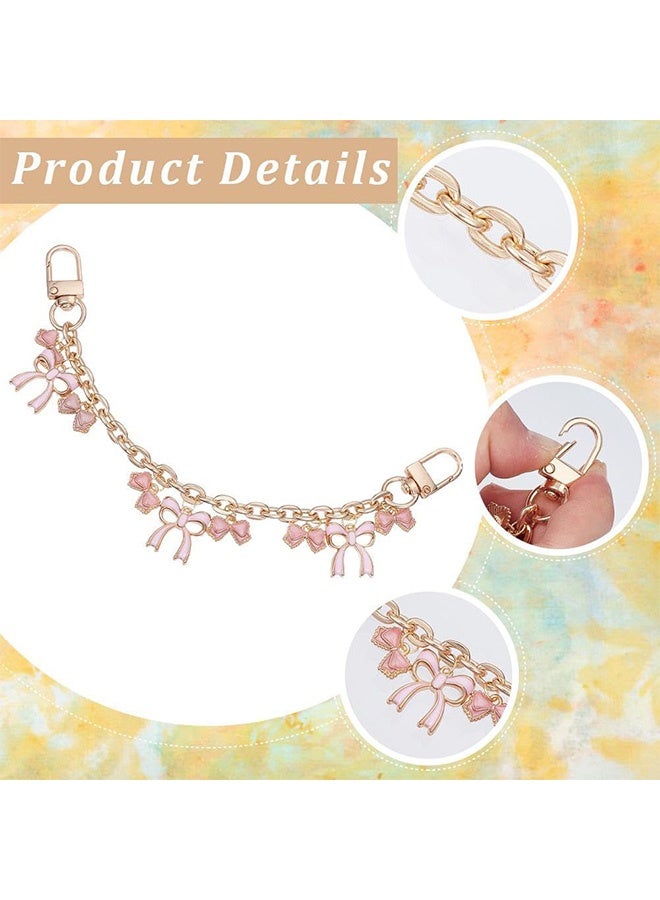 Quantum 2 PCS Purse Replacement Chains, DIY Heavy Chunky Aluminum Metal Chain, Short Chain Straps Enamel Flower Charm Purse Handle Extender Decorative - Image 3