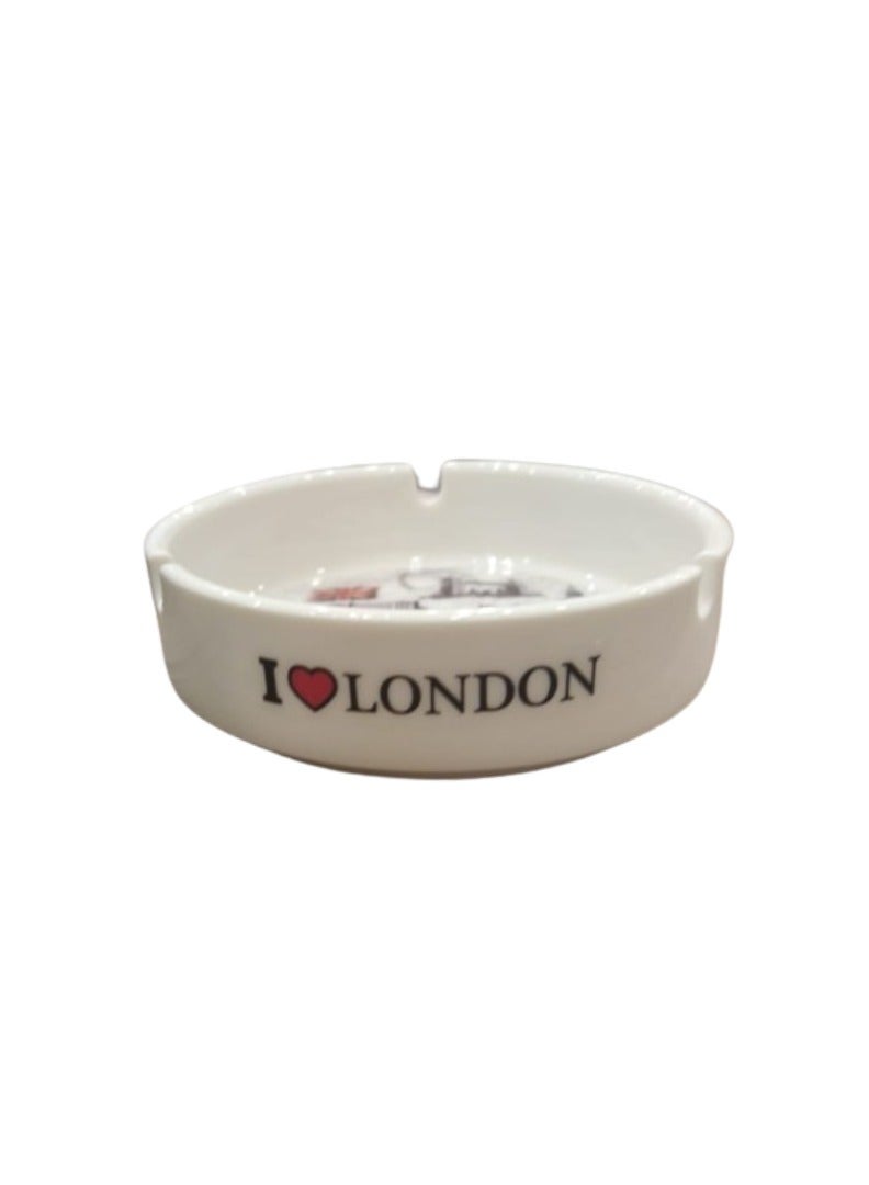 Liying London Iconic Location Designed Ceramic Glass Ashtray for Home Office Outdoor Decorative, Clear Tabletop Ashtray for Cigarettes (10cmx11cmx3cm)  - Image 2