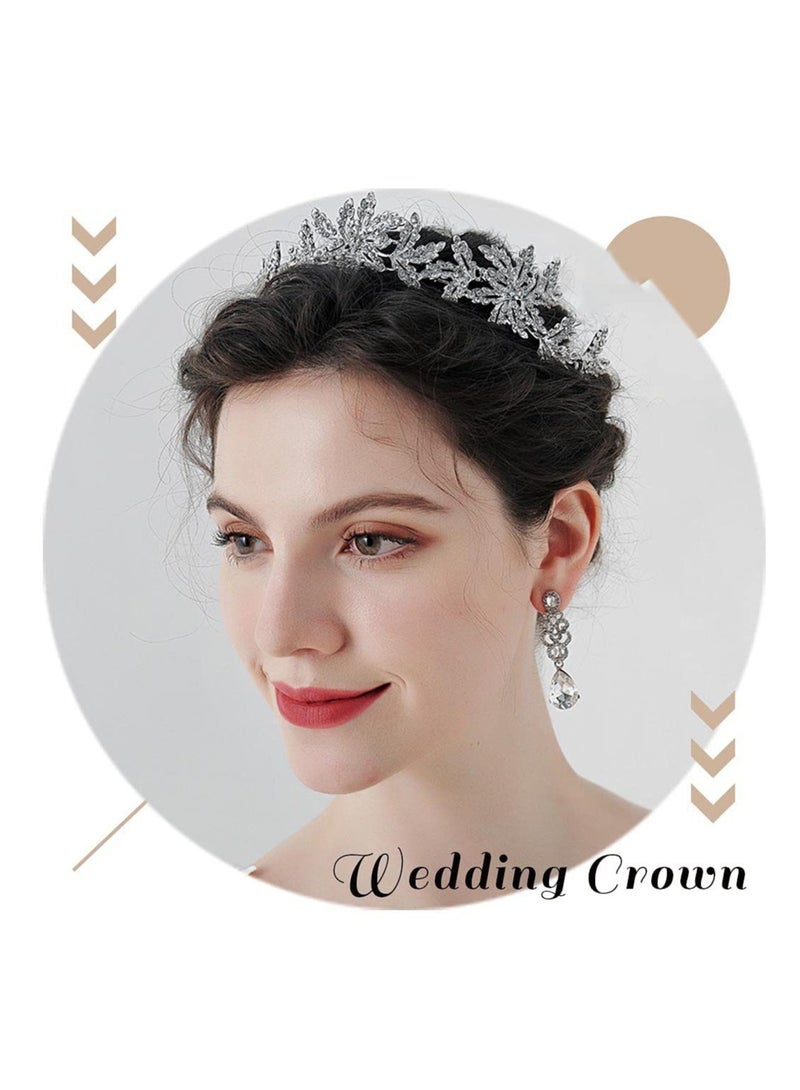 Loquat Crystal Wedding Headband Silver Bridal Headpiece Jewelry Band Rhinestone - Image 4