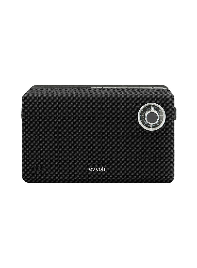 evvoli Portable Wireless Retro Bluetooth Speaker With 50W Heavy Bass For Home, Outdoor, Office And Party EVAUD-RB51B Black - Image 1