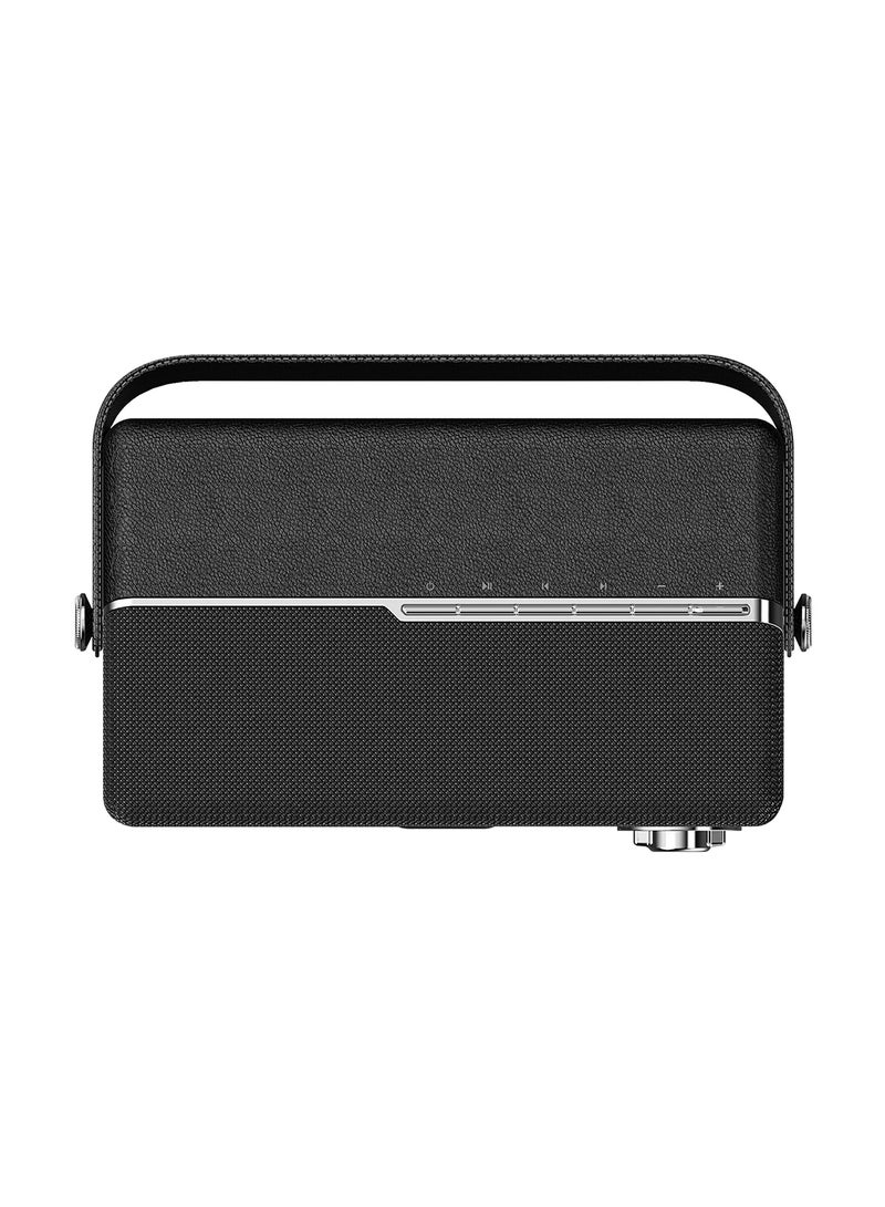 evvoli Portable Wireless Retro Bluetooth Speaker With 50W Heavy Bass For Home, Outdoor, Office And Party EVAUD-RB51B Black - Image 5