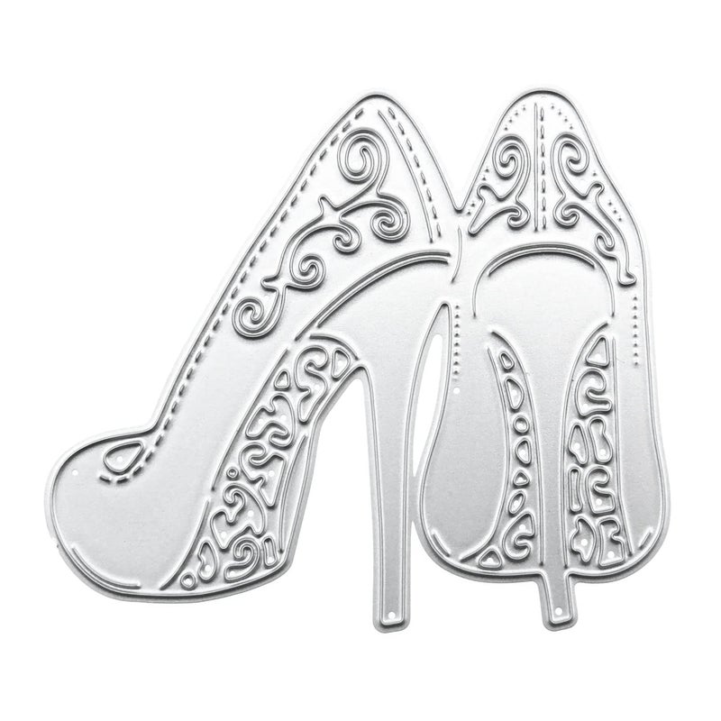 Eoutstanding Cutting Template Moulds Die Cuts Stencil Scrabooking Supplies Lady High Heels Women Shoes Metal Cutting Dies Stencil for Invitation Card Making Paper Crafting Envelope Emboosing