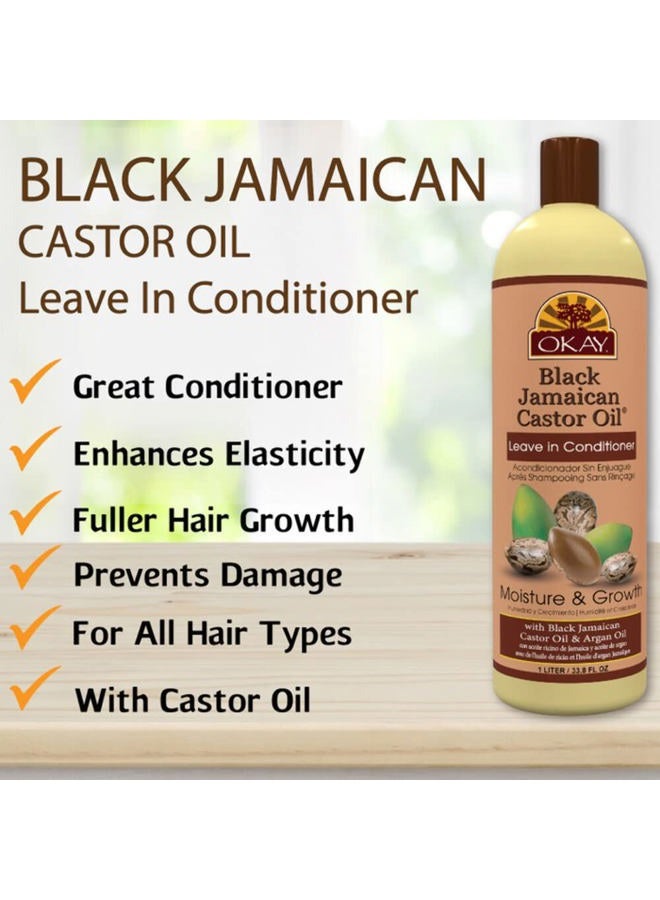 OKAY Black Jamaican Castor Oil | Leave-In Conditioner for All Hair Types| Repair - Moisturize - Grow Healthy Hair | With Argan Oil & Shea Butter | Free of Parabens, Silicones, Sulfates | 33 oz - Image 4
