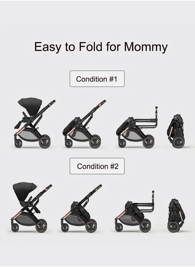 Tianrui - Luxury Lightweight Baby Stroller Pram for Travel – High-View Infant Stroller with Adjustable Backrest, Tianrui Luxury Baby Stroller, Two-Way Recline, Easy Foldable Design, Five-point Safety Belt, Dual Direction – Ideal for Newborns & Toddlers - Image 1
