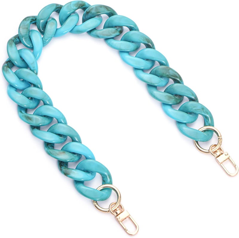AUMEY Handbag Chain Straps Acrylic Purse Chain Strap Fashionable Replacement Purse Clutches Handles for Purse Handbags DIY Crafts, 15.7 inch of Each (03-Lake blue) - Image 1