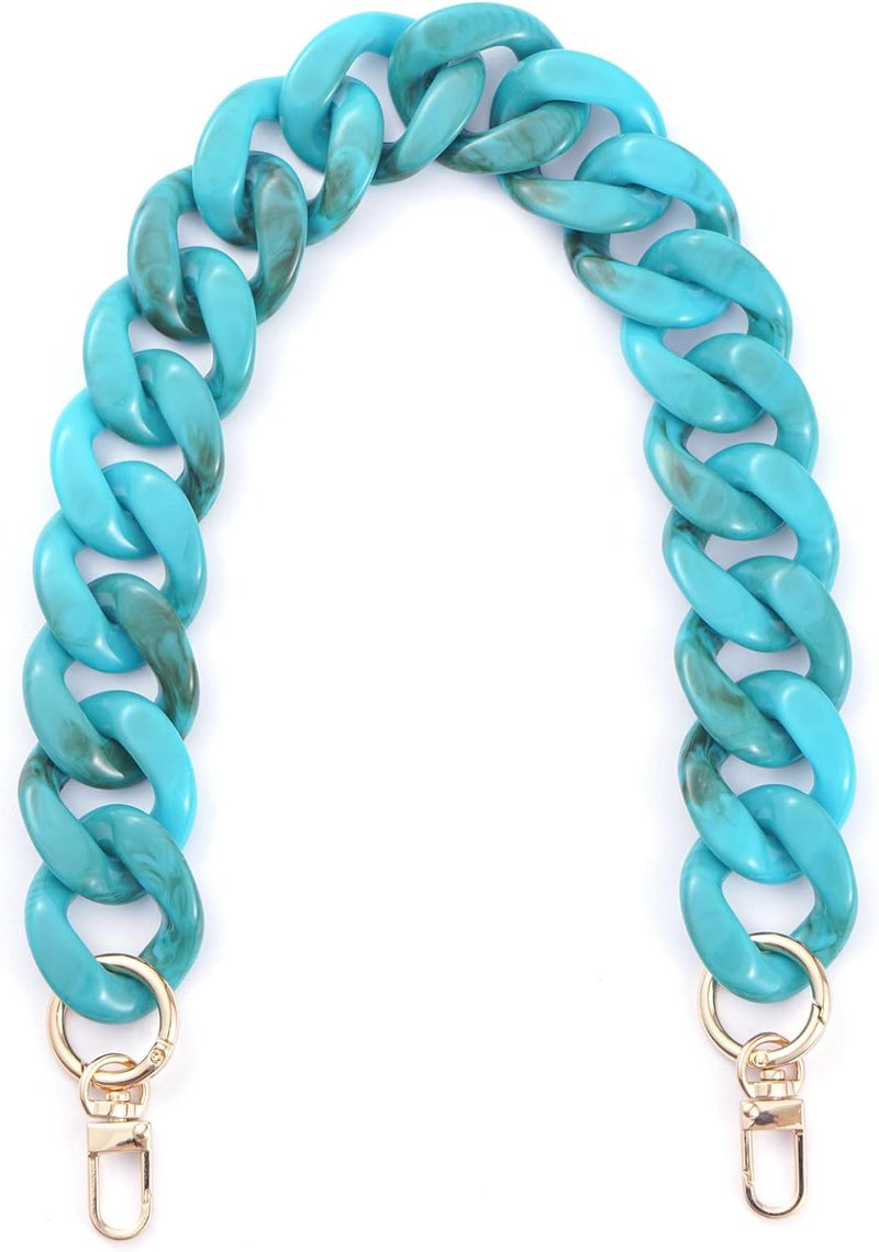 AUMEY Handbag Chain Straps Acrylic Purse Chain Strap Fashionable Replacement Purse Clutches Handles for Purse Handbags DIY Crafts, 15.7 inch of Each (03-Lake blue) - Image 2