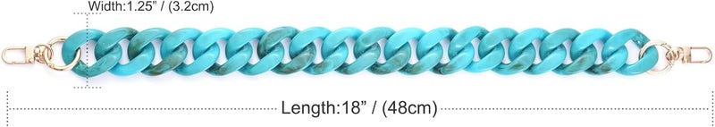 AUMEY Handbag Chain Straps Acrylic Purse Chain Strap Fashionable Replacement Purse Clutches Handles for Purse Handbags DIY Crafts, 15.7 inch of Each (03-Lake blue) - Image 3