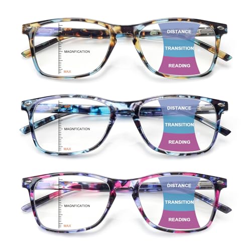 Sumkyle Progressive Multifocus Reading Glasses for Women Blue Light Block Computer Readers Stylish Spring Hinge Eyeglasses (3 Mix C5, 2.0, multiplier_x) - Image 1