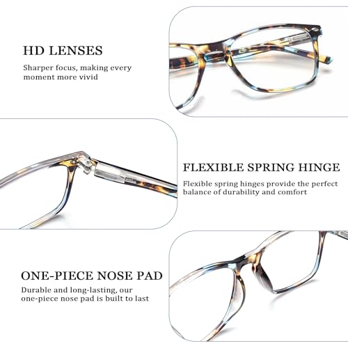Sumkyle Progressive Multifocus Reading Glasses for Women Blue Light Block Computer Readers Stylish Spring Hinge Eyeglasses (3 Mix C5, 2.0, multiplier_x) - Image 5