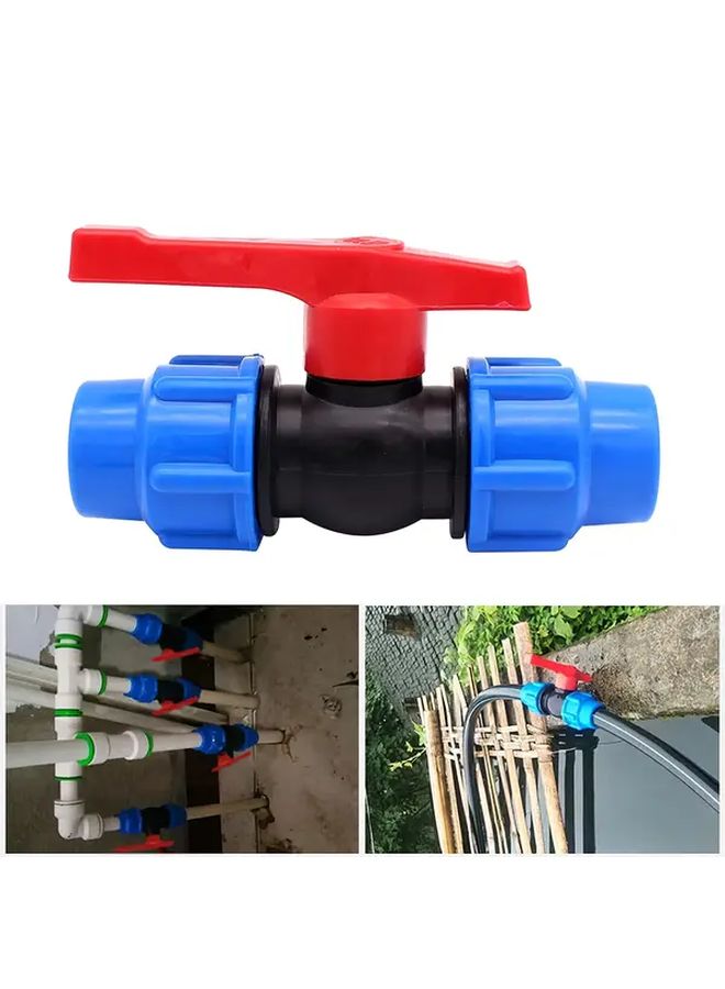 32mm Blue Plastic Quick Connect Ball Valve For Water Hose And Pipe Systems - Image 2