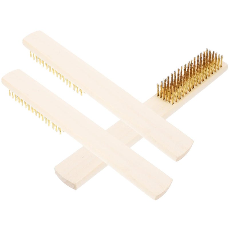 Global mainstream design picks 3pcs Wire Brush Set with Wooden Handles 6x16cm Copper Wire Scratch Brushes for Rust Removal and Metal Cleaning for Industrial and Workshop Use Low wear optimized build Longevity optimized build Organized shipment arrange User feedback upgraded quality Multi-price design picks Lightweight Stain resistant Authorized haulage delivery Global mainstream design picks Anti slip Locally packed stock Strong durable raw material Global standard processed material Salt resistant coating Simple multi-feature universal build Proper storage environment Modern color selections In-house warehouse packing UV resistant Matte anti slip finish Multi-purpose Various color options Mountain region eligible ship Simple multi-color universal build - Image 1