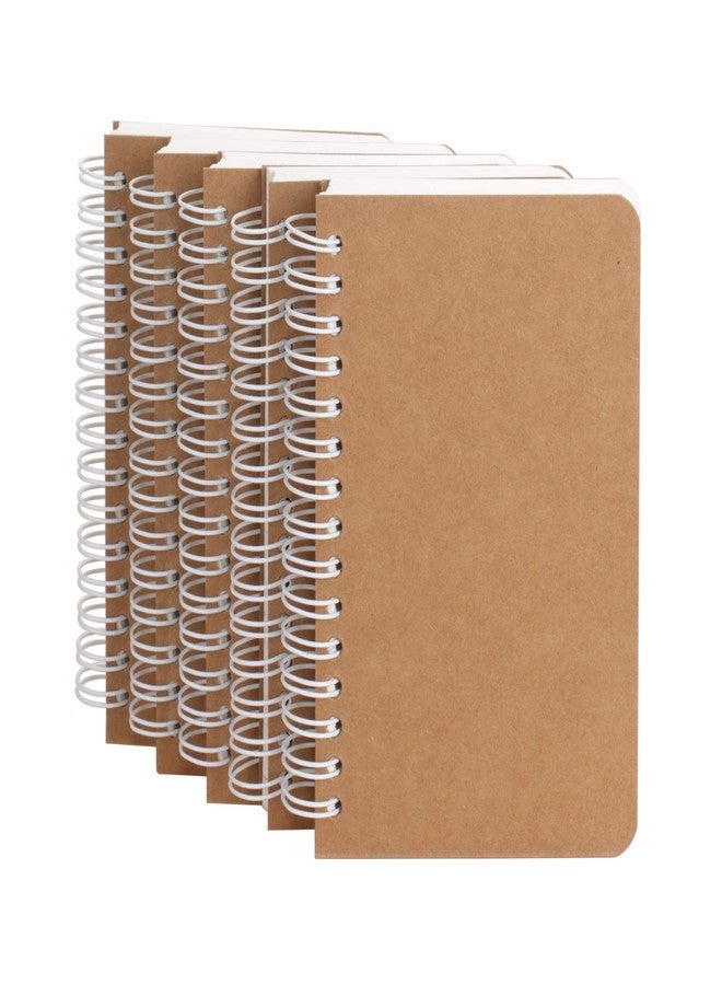TWONE Spiral Notebook, 5 Pack Aesthetic Notebooks Spiral Journal Notepad Kraft Cover Lay Flat Sketchbook Journals for Writing Drawing Note Taking, 3.5”x5.5”, 180 Blank Pages, 90 Sheets - Image 1