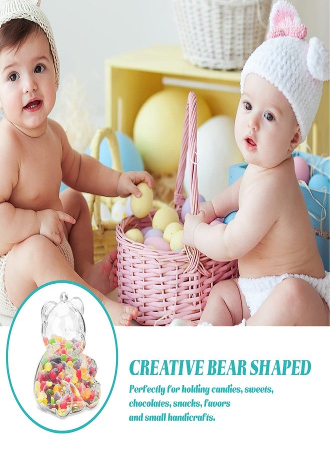 توي اند اونا علب حلوى على شكل دب، 12 قطعة من علب الحلوى الصغيرة اللطيفة، حاويات بلاستيكية شفافة على شكل دب، هدايا لحفلات استقبال المولود وأعياد الميلاد - Image 3
