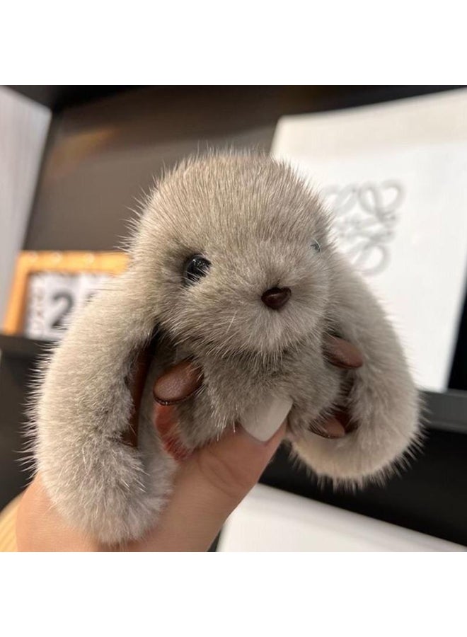 Cute Furry Rabbit Keychain Key Rings Holder Decorations Bag Pendants Lovely Gift Accessories 