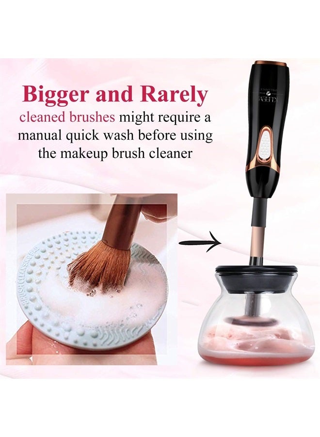 Kleem Organics Electric Makeup Brush Cleaner Machine with FREE Makeup Cleaner Shampoo - Automatic Makeup Brush Washing Machine and Spinning Dryer with Rubber Collars - Clean, Rinse and Dry in Seconds