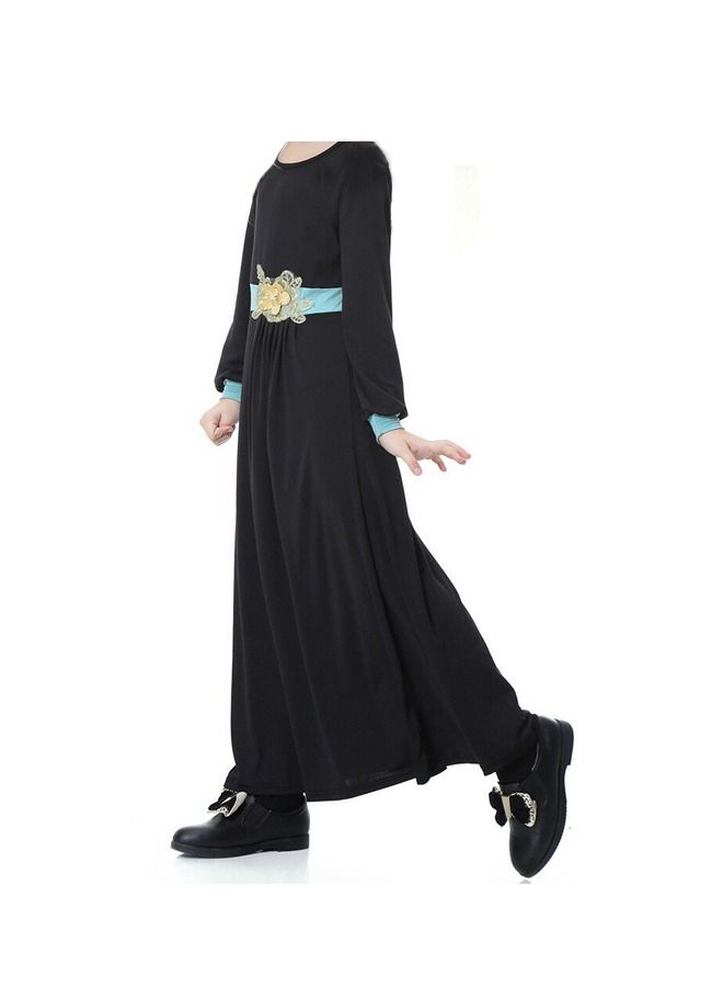 Kids Girls Long Sleeve Maxi dress Kaftan Robe  - Image 4