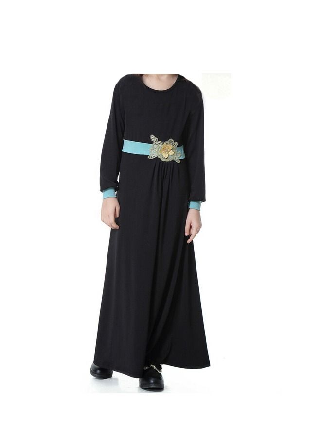 Kids Girls Long Sleeve Maxi dress Kaftan Robe  - Image 3