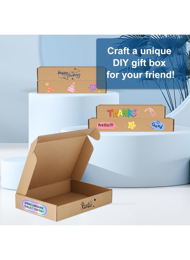 FAYET 25 Pack Brown Corrugated Shipping Boxes, Tab Lock Tuck Top Mailer Boxes for Small Business Packaging, Gift & Book Mailing(20*14*4 cm) - Image 3