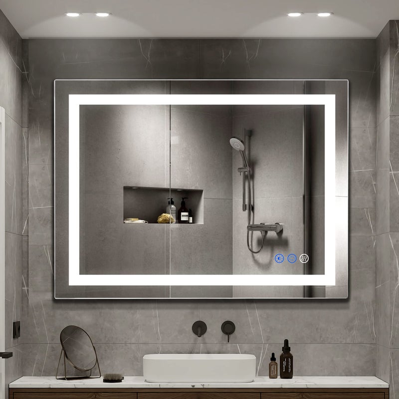 FITLAND FITLAND 32x 24 LED Bathroom Mirror Vanity Mirror AntiFog Dimmable Color Temperature Adjustable 30006000K Switchheld Memory Led Wall Mirror Suitable for Bathroom Vanity VerticalHorizontal 