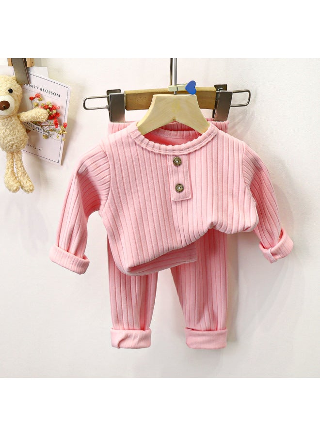 Children's Intimates Set Autum New Baby Velvet Pajamas For Boys And Girls Korean Style Home Clothes Kidsren's Clothing Processing And Customization