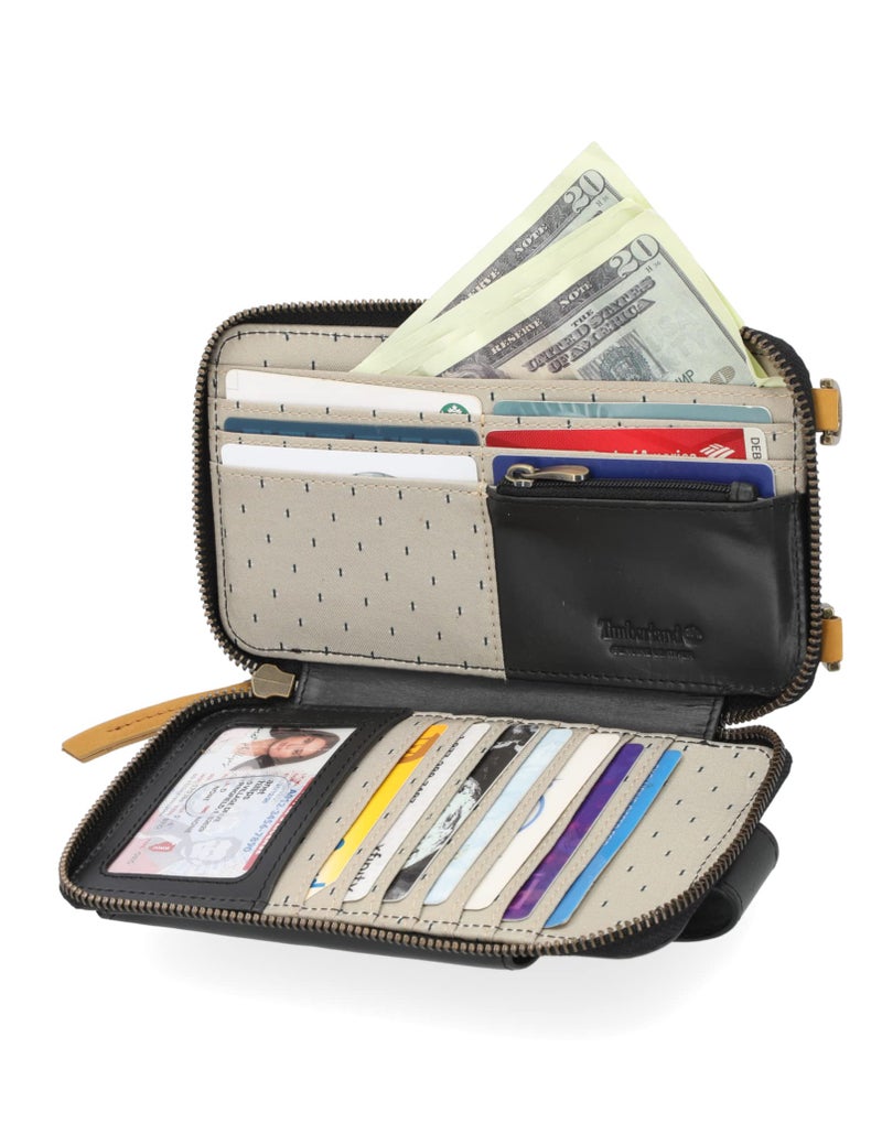Timberland Women's Rfid Leather Phone Crossbody Wallet Bag, Black (Altroz), One Size - Image 2