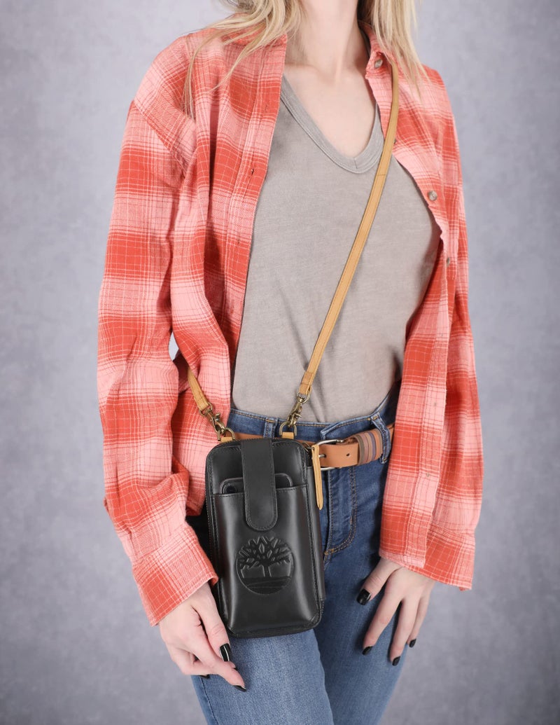 Timberland Women's Rfid Leather Phone Crossbody Wallet Bag, Black (Altroz), One Size - Image 5