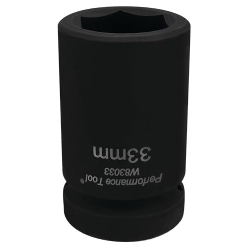 Performance Tool W83033 1" DR Budd Wheel Socket 33MM, Compatible With Mack Midliner, Volvo, White and import trucks with dual rear wheels - Image 1
