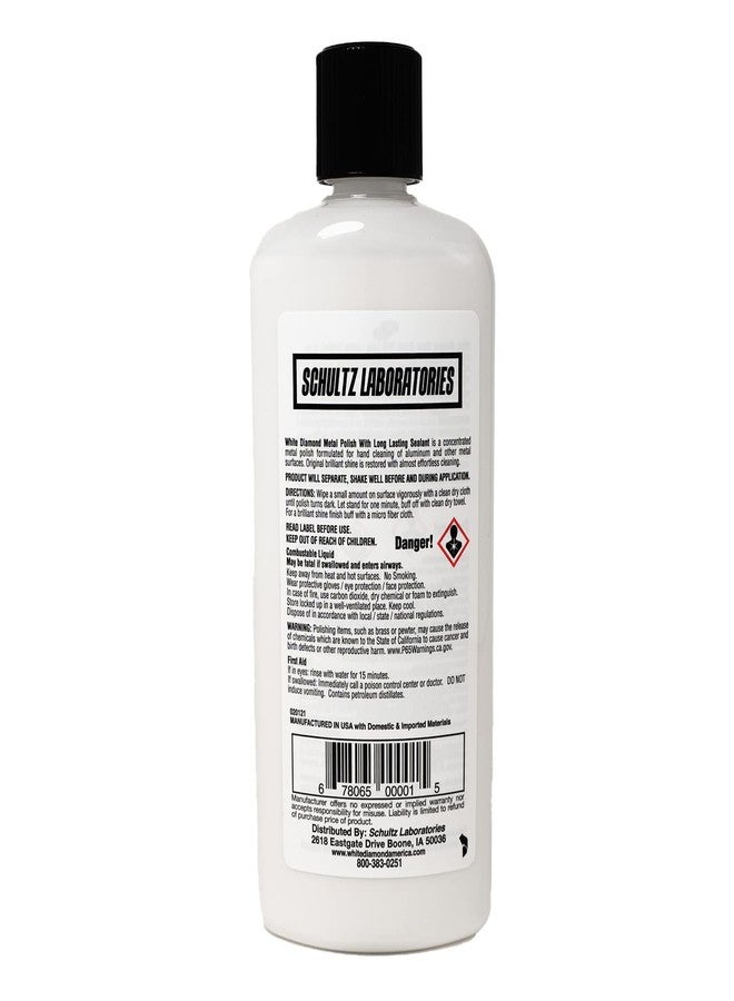 Schultz Laboratories White Diamond Metal Polish with Long Lasting Sealant, 12 fl oz is a cleaner, polisher and protectant all in one. Removes oxidation and discoloration from aluminum, brass, chrome and many other metals - Image 2