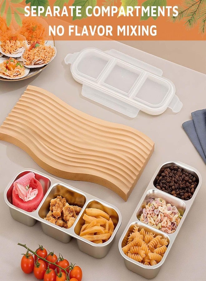 Toosunny Stainless Steel Snackle Box Container 3 Compartment Reusable Divided Food Storage Containers for School, Home, Travel - Image 5