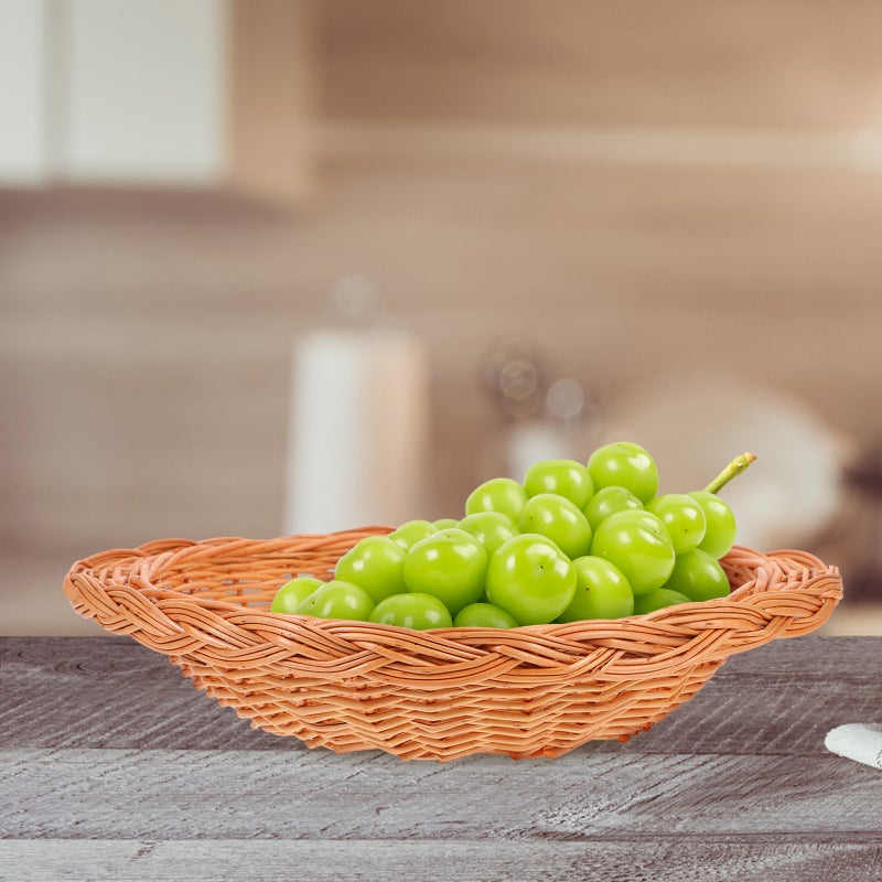 Wicker Woven Storage Basket Bread Basket Snacks Fruit Serving Basket Casserole Pot Serving Holder - Image 4
