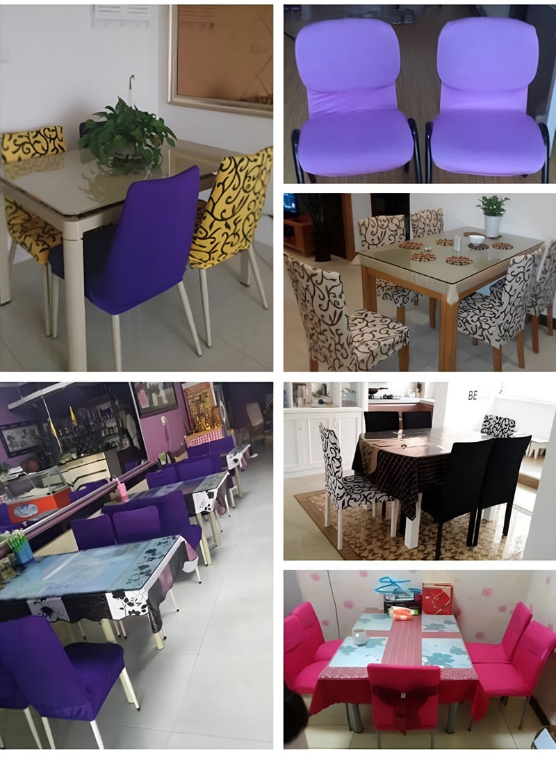 توشيونيكس غطاءان قابلان للتمدد من الإسباندكس لكراسي الطعام T113619 | غطاء كرسي مرن مانع للانزلاق وقابل للغسل لغرفة الطعام والمطبخ وغرفة المعيشة | واقي كرسي بمقاس عالمي - Image 5