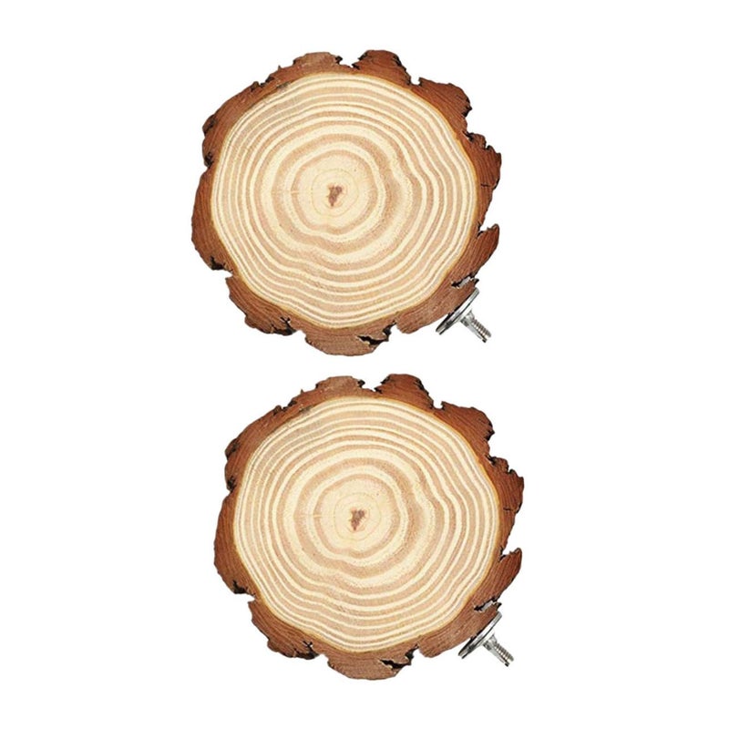 2Pcs Natural Wood Bird Perch Stand Platform for Parrots Squirrels Chinchillas Random Color - Image 2