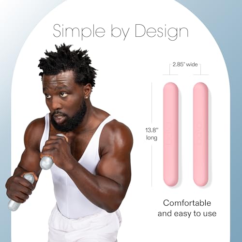 Bala Bars Dumbbell Set for Women & Men, 1lb (Blush) - Set of 2 Bars Designed for Walking, Strength Training, HIIT, Boxing & Aerobics - Dumbbell Weights for Working Out at Home - Image 4