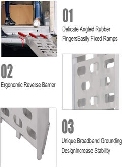 C&C Home Lightweight Portable Folding Pickup Truck Aluminum Ramps 340 KG Powersports Loading Ramps for Trucks ATV UTV Bike Trailer Lawn Mover Motorcycle Pickup Ramp for Outdoor Sports 28x226 cm  - Image 4
