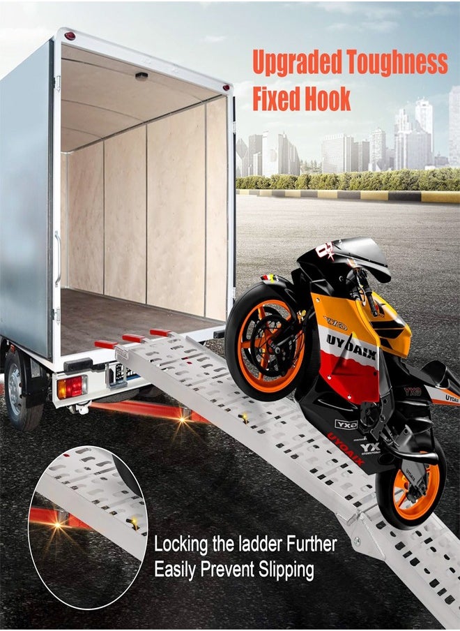 C&C Home - Lightweight Portable Folding Pickup Truck Aluminum Ramps 340 KG Powersports Loading Ramps for Trucks ATV UTV Bike Trailer Lawn Mover Motorcycle Pickup Ramp for Outdoor Sports 28x226 cm - Image 1