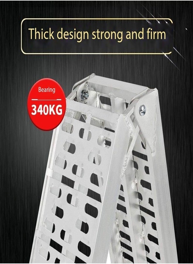 C&C Home - Lightweight Portable Folding Pickup Truck Aluminum Ramps 340 KG Powersports Loading Ramps for Trucks ATV UTV Bike Trailer Lawn Mover Motorcycle Pickup Ramp for Outdoor Sports 28x226 cm - Image 1