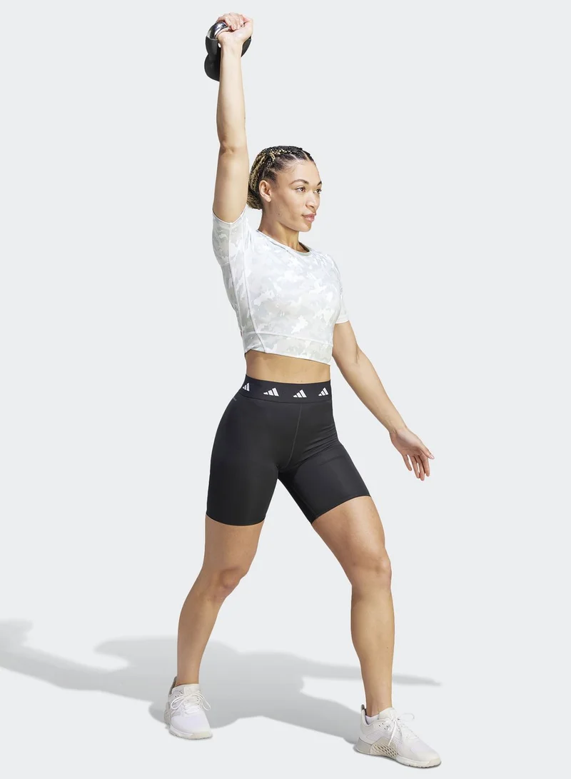 Adidas Techfit Camo Print Crop Training T-Shirt