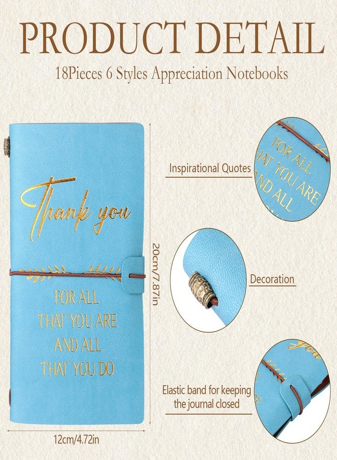 Chuangdi 18 Pack Employee Appreciation Gifts Bulk Faux Leather Journals Thank You Notebooks for Coworkers Staff Team Teacher Nurse Volunteer Recognition - Image 2