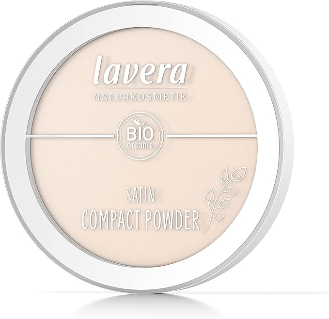 lavera Satin Compact Powder Light 01 nude Organic Almond Oil Organic Rice Powder Vegan Mattifying LongLasting Velvety Texture 1 x 95g - Image 3